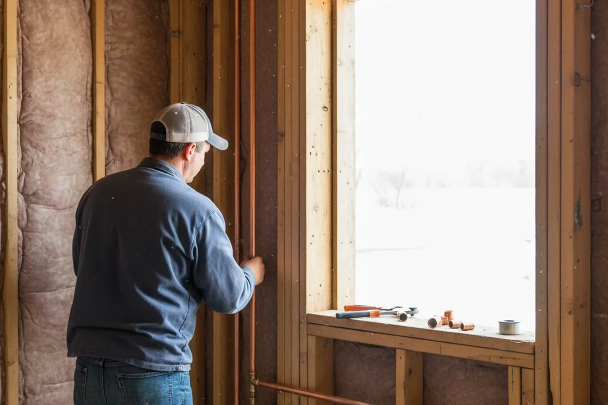 Licensed plumber running new copper supply lines in a Owensboro home